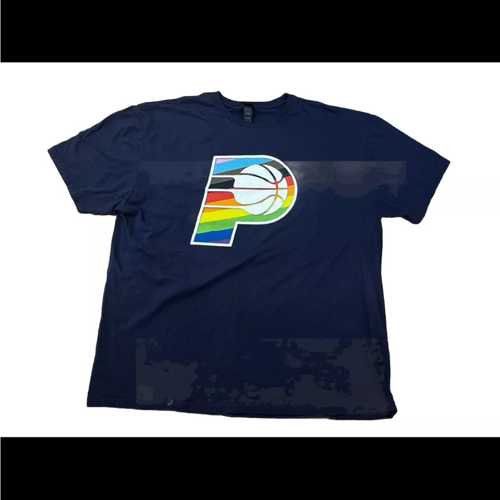 Indiana Pacers NBA Logo Pride Item Of The Game Gildan Short Sleeve Shirt Large